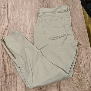 Old Navy RockStar skinny jeans ankle zip khaki 12